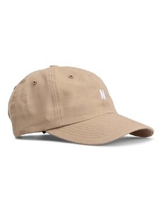 Bavlněná čepice Norse Projects Twill Sports Cap béžová barva, s aplikací, N80.0001.0966