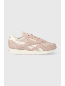 Semišové sneakers boty Reebok Classic Nylon růžová barva