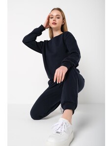 Know Women's Navy Blue Cotton Pajama Set