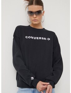 Mikina Converse dámská, černá barva, s potiskem
