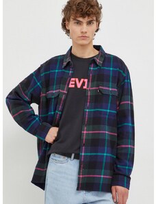 Košile Levi's tmavomodrá barva, relaxed, s klasickým límcem