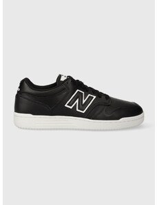 Kožené sneakers boty New Balance BB480LBT černá barva