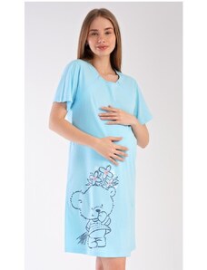 Noční košile dámská mateřská Vienetta Secret MÉĎA S KYTKOU 04803VS