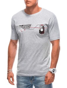 Buďchlap Trendy šedé krátké tričko s nevšedním nápisem S1912