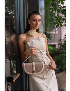 Madamra Mink Women's Contrast Design Crossbody Bag