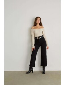 VATKALI Dámská antracitová rozšířená široká nohavice Jean