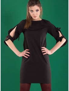 INPRESS Šaty zdobené rozparkem černé