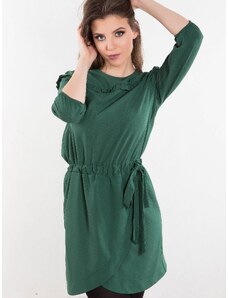 INPRESS Dress with envelope bottom, tied green