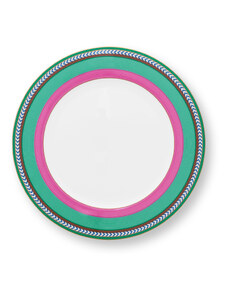 Pip Studio Pip Chique Stripes talíř ∅28cm, růžovo-zelený