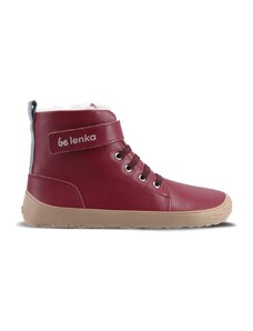 Dětské zimní barefoot boty Be Lenka Winter Kids - Dark Cherry Red