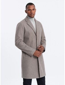Ombre Clothing Pánský kabát car coat Gauddle světle hnědá V4 OM-COWC - 0104