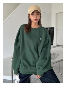 Know Women's Nefti Green Staggertly Printed Crew Neck Sweatshirt