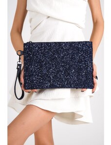 Capone Outfitters Capone Sequined Paris 275 Navy Blue Women's Clutch Bag