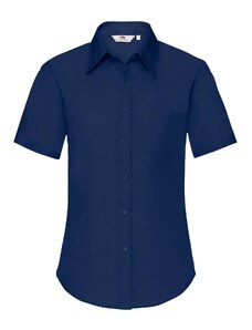 Navy blue poplin shirt with short sleeves Fruit Of The Loom