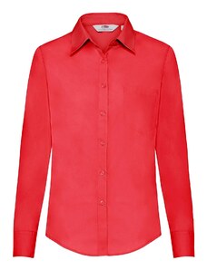 Red ladies' classic poplin shirt Fruit Of The Loom