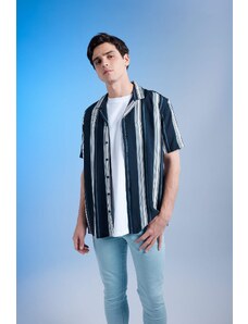 DEFACTO Regular Fit Viscose Printed Short Sleeve Shirt