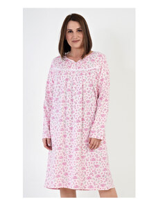 Vienetta Dámská noční košile s dlouhým rukávem Eliška, barva růžová, 100% bavlna