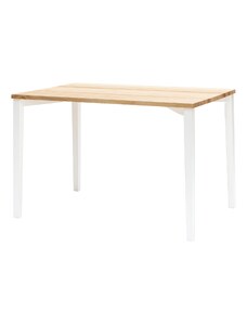 Dřevěný jídelní stůl RAGABA TRIVENTI 120 x 80 cm s bílou podnoží