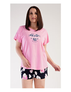 Vienetta Dámské pyžamo šortky Jana, barva světle růžová, 100% bavlna