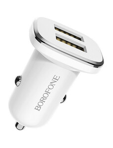 Borofone Borofon autonabíječka 2x USB 2,4A Bílá