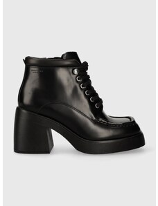Kožené kotníkové boty Vagabond Shoemakers BROOKE dámské, černá barva, na podpatku, 5644.004.20