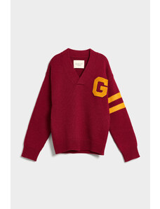 SVETR GANT PP LETTERMAN V-NECK červená S