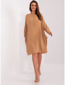 Fashionhunters Camel oversize midi šaty