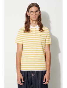 Bavlněné polo tričko Lacoste žlutá barva