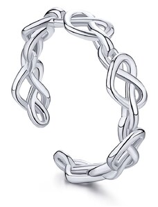 Nastavitelný stříbrný prsten se srdíčky - Meucci SYR046