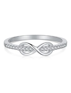 Stříbrný prsten se zirkony nekonečno - Meucci SYR039