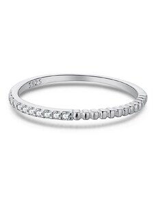 Jemný stříbrný prsten se zirkony - Meucci SYR036