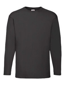 Valueweight Men's Black Long Sleeve T-Shirt Fruit of the Loom