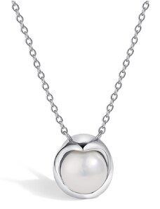 Stříbrný náhrdelník s říční perlou - Meucci SYN022