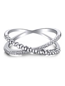 Jemný stříbrný prsten se zirkony - Meucci SYR030