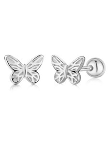 Stříbrné náušnice ve tvaru motýlků - Meucci SYE057