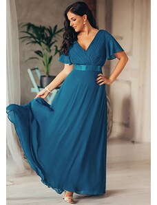 Dlouhé plesové společenské šaty Ever Pretty 9890 teal modrá