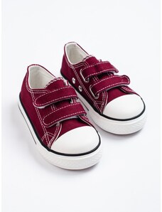 Children's Velcro sneakers with burgundy Vico