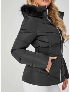 Guess dámská péřová zimní bunda Isidora s kapucí a logem černá