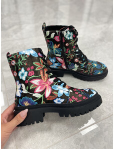 Kotníkové květované boty