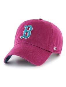 47 brand Bavlněná baseballová čepice 47brand MLB Boston Red Sox vínová barva, s aplikací