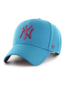 Čepice s vlněnou směsí 47brand MLB New York Yankees zelená barva, s aplikací