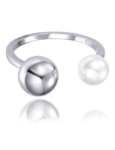 MINET Stříbrný prsten s perlou vel. 59 JMAS7046SR59