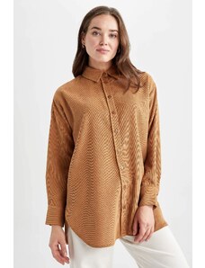 DEFACTO Relax Fit Velvet Long Sleeve Tunic