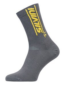 Unisex bikové ponožky Silvini Avella tmavě šedá/žlutá
