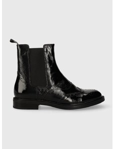 Kožené kotníkové boty Vagabond Shoemakers AMINA dámské, černá barva, na plochém podpatku, 5603.160.20