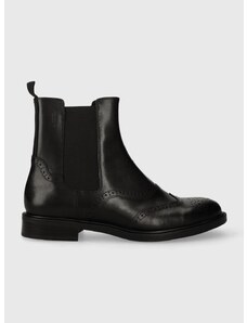 Kožené kotníkové boty Vagabond Shoemakers AMINA dámské, černá barva, na plochém podpatku, 5603.101.20