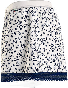 Dámské šortky WOVEN SHORT PRINT UW0UW04944 02X bílé s potiskem - Tommy Hilfiger