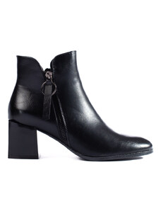 W. POTOCKI Trendy dámské kotníčkové boty černé na širokém podpatku