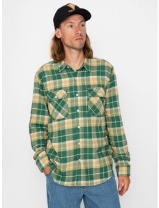 Brixton Bowery Flannel Ls (washed pine needle/washed gold)zelená