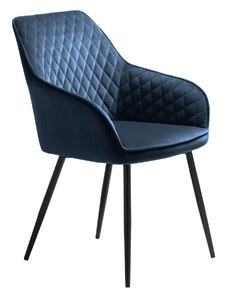 Modré sametové křeslo Unique Furniture Milton